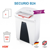 HSM SECURIO B24 - Mikro kesim 1x5mm- Evrak İmha Makinesi / Kağıt Kırpma Makinesi - 34lt - 3