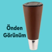 Konik Lüks Mobilya Sehpa Tv Ünitesi Koltuk Ayağı 12 Cm Kahverengi Ahşap Desenli Ayakları - 7