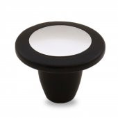 Düğme Çekmece Dolap Kapak Kulpu Kulbu Mat Siyah Krom Metal Kulp thumbnail 2