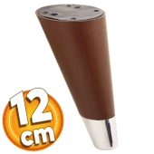 Konik Lüks Mobilya Sehpa Tv Ünitesi Koltuk Ayağı 12 Cm Kahverengi Ahşap Desenli Ayakları - 1
