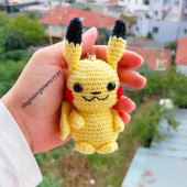 Amigurumi Pikachu anahtarlıklar aksesuar hediyelik çanta araba süsü el emeği Pokemon karakteri - 1