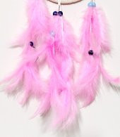 Pembe Tüylü Dream Catcher Fuşya Cam Nazar boncuklu Düş Kapanı Duvar Süsü thumbnail 4