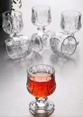 Kristal Mini Kahve Yanı Su Bardağı Mini Kadeh 6 Kişilik - 1