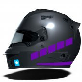Şerit Tasarımlı Patlıcan Moru Motosiklet Kask Sticker Çınar Extreme - 1
