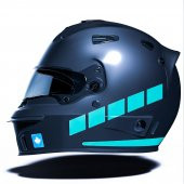 Şerit Tasarımlı Nane Yeşili Motosiklet Kask Sticker Çınar Extreme - 1