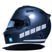 Şerit Tasarımlı Taş Grisi Motosiklet Kask Sticker Çınar Extreme - 1