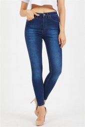 Likralı Bayan Kot Pantolon 22861169 - 3