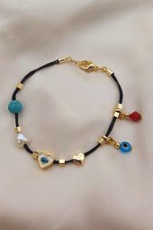 KALP NAZAR İNCİ TURKUAZ DOĞALTAŞLI BİLEKLİK - 1