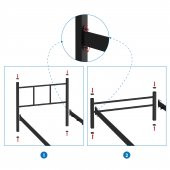 Mobpazar Metal Karyola, Defne Metal Karyola 90x200 cm Siyah Renk - 7