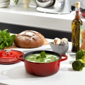 Schafer Guss Chef Döküm Derin Tencere 20 Cm 2 Parça-Kırmızı - 1