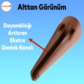 Napoli Lüks Mobilya Kanepe Tv Ünitesi Koltuk Ayağı 18 Cm Kahverengi Ahşap Desenli Konsol Ayakları - 3