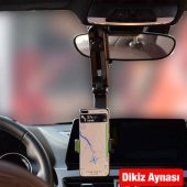Polham Klipsli Dikiz Aynası Güneşlik İçin Universal Araç İçi Telefon Tutucu Mutak Masası Standı - 6