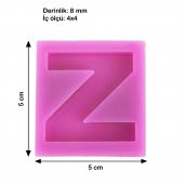 Glass&Gloss Z Harfi Silikon Harf Kalıbı |  Epoksi Reçine Alfabe Silikon Kalıp |  Tekli 1 Adet - 2