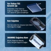 Polham Digital Isı Göstergeli 2000Mah Powerbankli Telefon Soğutucu Radyatör, Ultra Hızlı Soğutucu - 5