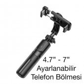 Polham Bluetooth Uzaktan Kumandalı Selfie Çubuğu ve Masaüstü Telefon Standı, influencer Yayın Seti - 5