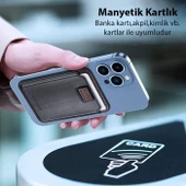 Polham Deri İphone 12-13-14 Serisi İçin Manyetik Magsafe Kartlık Cüzdan Kılıf,Telefon Arkası Kartlık - 5