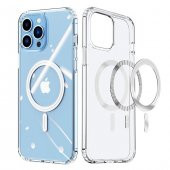 Polham iPhone 13 Pro Max 6.7 Magsafe Manyetik Şeffaf Silikon Kılıf, Darbe Emici, Sararmaz, TPU+PC - 2