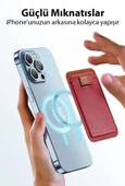 Polham Deri İphone 12-13-14 Serisi İçin Manyetik Magsafe Kartlık Cüzdan Kılıf,Telefon Arkası Kartlık - 3