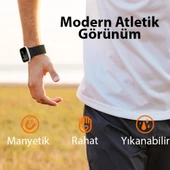 Polham Apple Watch 38-40-41MM İçin Manyetik Silikon Kordon Kayış, Apple Watch 2-3-4-5-6-7-8 ve SE - 4