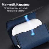 Polham Apple Airpods 3 Mıknatıslı Deri Kılıf, Mantetik Açılıp Kapanan, Minimalist ve Şık Kılıf - 11