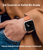 Polham Businessloop Gerçek Deri Apple Watch 42-44-45MM için Kordon Kayış, Tüm Ciltlere Uyumlu Kayış - 9
