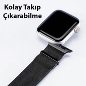 Polham Milano Loop Çelik Ultra Hafif Apple Watch 38-40-41MM için Kordon Kayış, Paslanmaz Çelik Kayış - 7
