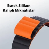 Polham Zincir Style Apple Watch 42-44-45MM için Mıknatıslı Kordon Kayış, Ultra Rahat Yıkanabilir - 5
