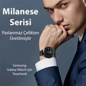 Polham Çelik Milano Loop Samsung Galaxy Watch 20MM ve Huawei GT2-GT3- Magic 2 42MM için Kordon Kayış - 4