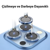 Polham Diamond Taş İşlemeli iPhone 14 Pro-14 Pro Max Kamera Koruyucu Lens, 0.2MM 5 Katmanlı Kırılmaz - 10