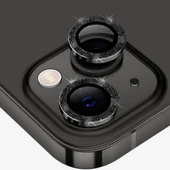 Polham Diamond Taş İşlemeli iPhone 14-14 Plus Kamera Koruyucu Lens, 0.2MM 5 Katmanlı Kırılmaz - 1