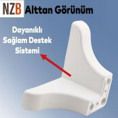 Lüks Mobilya Kanepe Sehpa TV Ünitesi Koltuk Ayağı 7.5 cm Beyaz Baza Ayak thumbnail 4