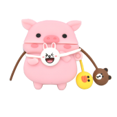 E2M AIRPODS 1-2 KILIF PEMBE BURUNLU DOMUZCUK PEMBE thumbnail 3