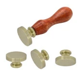 Boş Mum Mühür Pirinç Damga Başlığı Yuvarlak 25mm Bronz thumbnail 1