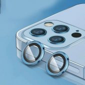 Binano Metal Ring Iphone 13/13 Mini Deniz Mavisi Kamera Koruyucu thumbnail 1
