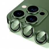 Binano Metal Ring Iphone 13 Pro/13 Pro Max Koyu Yeşil Kamera Koruyucu - 1