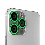 Binano Iphone 13 Pro/13 Pro Max Fosforlu Koyu Yeşil Kamera Koruyucu thumbnail 1
