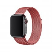 E2M Apple Watch 42-44mm KRD-01 Metal Hasır Koyu Pembe Kordon - 1