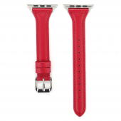 E2M Apple Watch 42-44mm KRD-13 Deri Kırmızı Kordon - 1