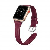 E2M Apple Watch 42-44mm KRD-13 Deri Bordo Kordon - 2