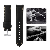 E2M Samsung Watch 22mm KRD-21 Süet Siyah Kordon thumbnail 3