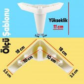 Lüks Mobilya Kanepe Sehpa TV Ünitesi Koltuk Ayağı 11 cm Beyaz Baza Ayak - 5