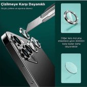 Binano Iphone 11/12/12 Mini Taşlı Mavi Kamera Koruyucu - 3