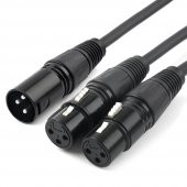 XLR 1 Erkek - 2 Dişi Çoklayıcı Kaliteli Y Kablo - 1