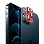 BİNANO IPHONE 12 PRO MAX 360 METAL KIRMIZI CAMERA KORUYUCU - 2
