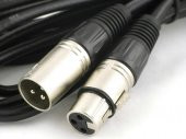 XLR Erkek - Dişi Siyah Kablo 10 Metre - 1