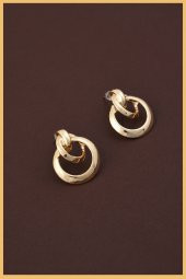 Kadın Gold İç İçe Halka Küpe seti - 2