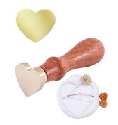 Boş Mum Mühür Pirinç Damga Başlığı Kalp Şekilli 25x25mm thumbnail 1