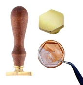 Boş Mum Mühür Pirinç Damga Başlığı Altıgen  Şeklinde 27x23,5mm thumbnail 1