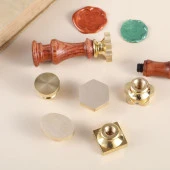 Boş Mum Mühür Pirinç Damga Başlığı Altıgen  Şeklinde 27x23,5mm thumbnail 8