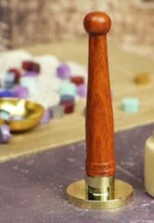 Ahşap Mum Mühürü Sapı Gül Ağacı G9 Özel Tasarım M8 Dişli - 5